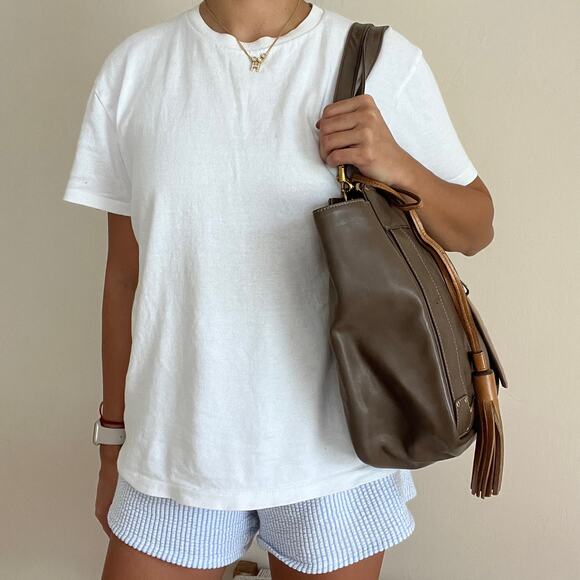 Chloe Dark Brown Leather Crossbody Bag with Gold Accents - Picture 16 of 16